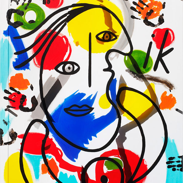 Pouf Regards painting Pouf Regards painting